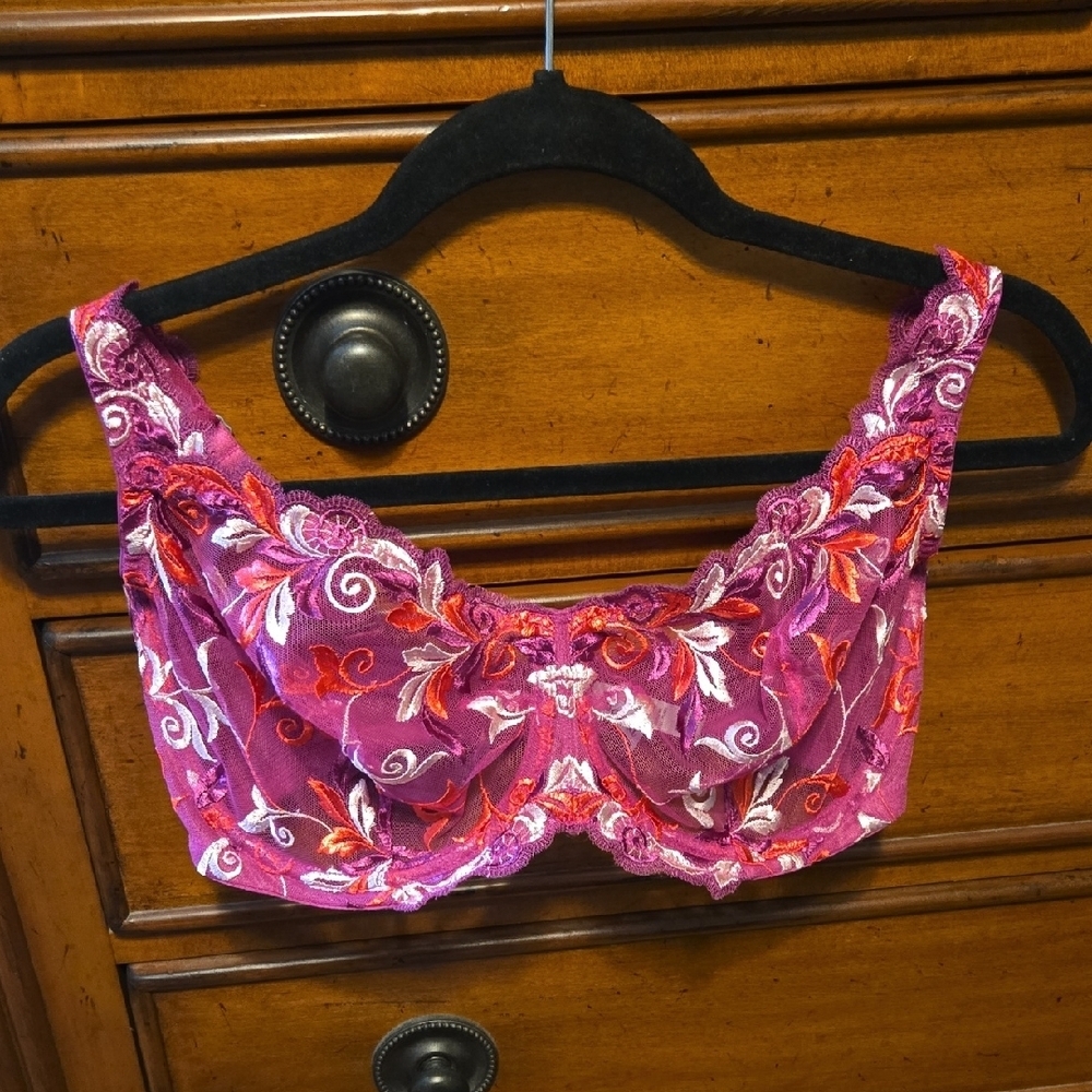 Soma Sensuous Unlined Underwire Bra Purple and Red Size 36DDD